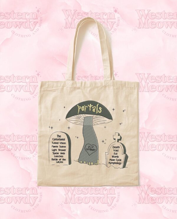 Portals Album – Mushroom Embroidered Tote Portals Album – Mushroom Embroidered Tote