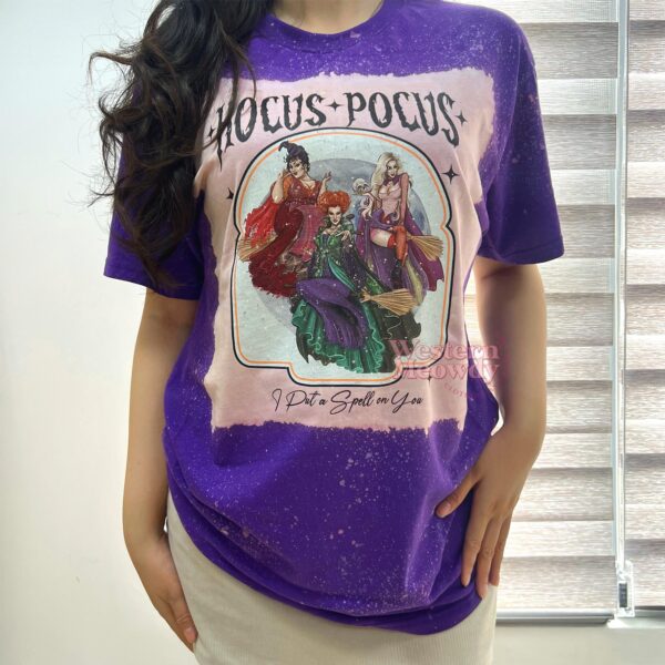 Hocus Pocus Halloween Witchers – Bleached T-Shirt