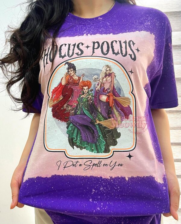 Hocus Pocus Halloween Witchers – Bleached T-Shirt