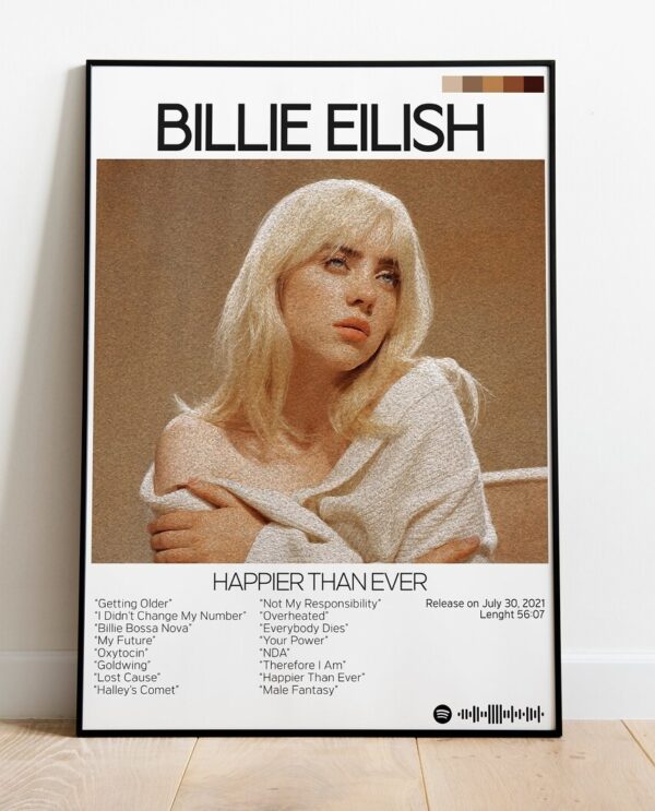 Billie Eilish Happier Than Ever Poster Billie Eilish Happier Than Ever Poster