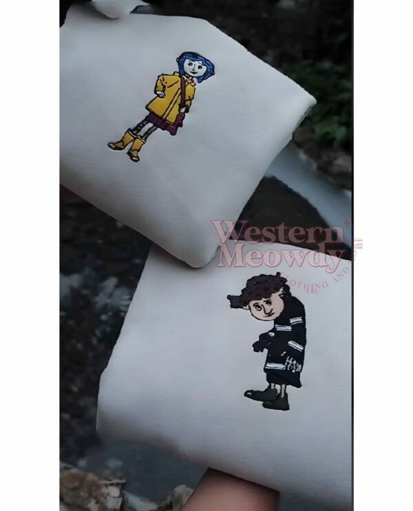 Coraline and Wybie Couple Halloween Sweatshirt