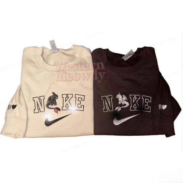 Toothless Dragon and Light Fury Ver5 Couple Sweatshirt