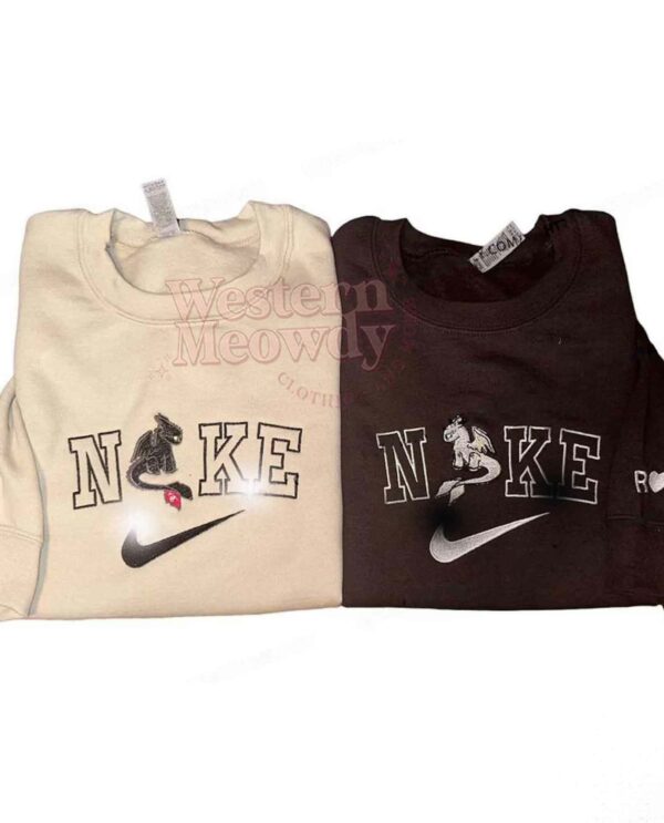 Toothless Dragon and Light Fury Ver5 Couple Sweatshirt