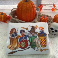 Hogwarts Coffee Cups and Dobby Harry Potter Sweatshirt