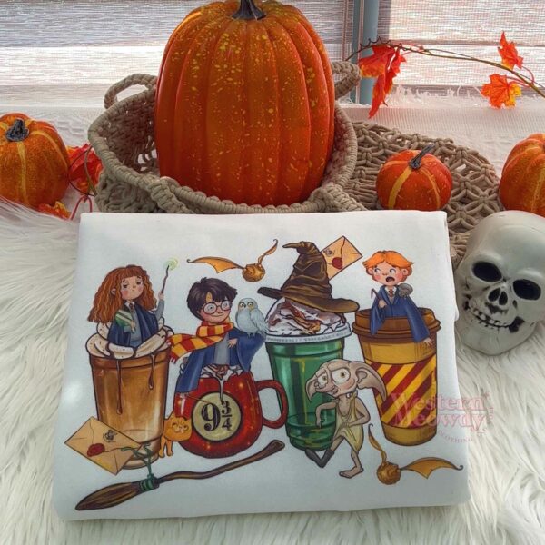 Hogwarts Coffee Cups and Dobby Harry Potter Sweatshirt
