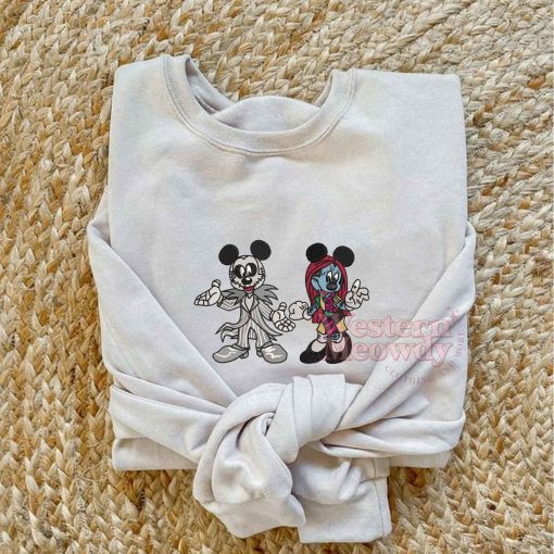 Mickey Minnie Sally Jack Couple Sweatshirt