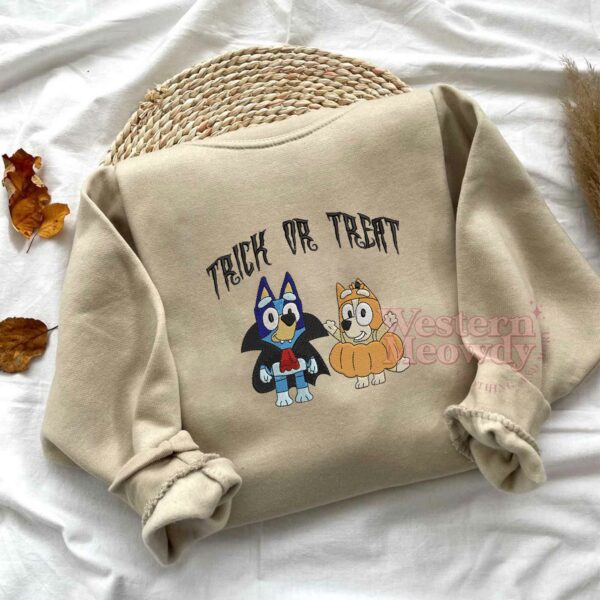 Bluey And Bingo Trick Or Treat Halloween Sweatshirt