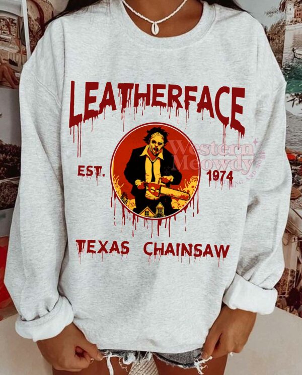LeatherFace Texas Chainsaw Est 1974 Halloween Killer Sweatshirt
