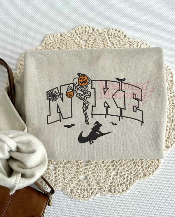 Halloween Skeleton Embroidered Sweatshirt