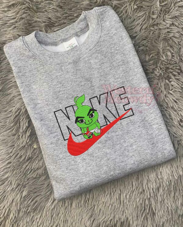 Grinch Embroidered Christmas Sweatshirt