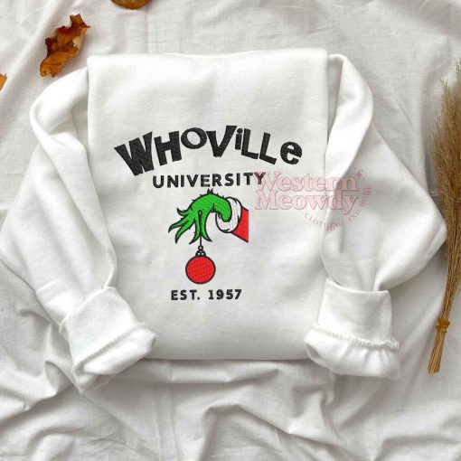 Whoville University Est 1957 Grinch Christmas Sweatshirt