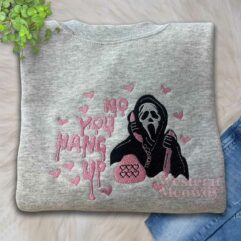 Scream No you hang up Embroidered Sweatshirt