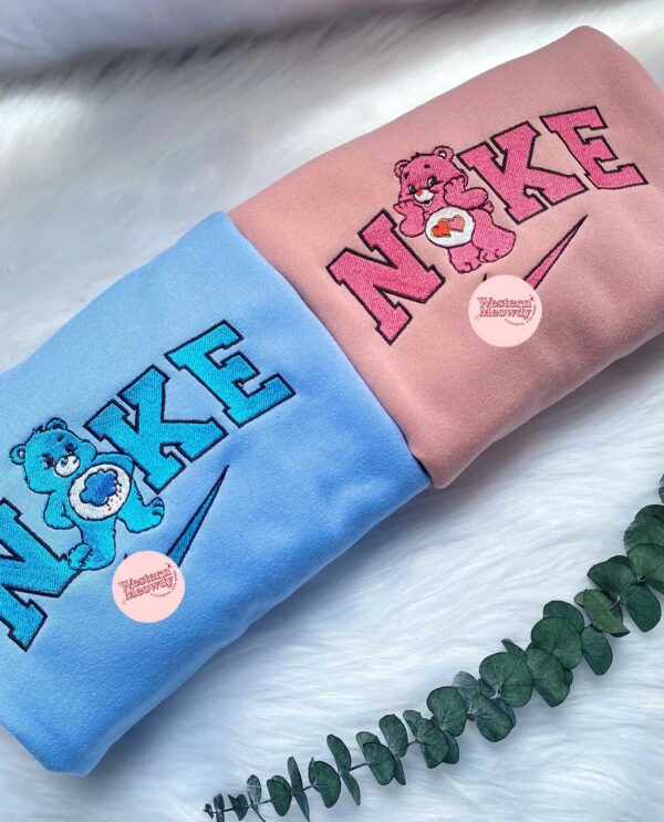 Grumpy and Cheer Bear Couple Embroidered Sweatshirt