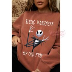 Jack Skeleton Hello Darkness My Old Friend Halloween Shirt