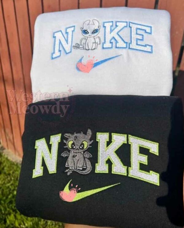 Toothless Dragon and Light Fury Ver2 Couple Sweatshirt