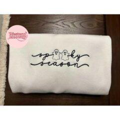 Spooky Season Ghost Embroidered Sweatshirt Spooky Season Ghost Embroidered Sweatshirt