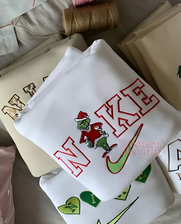 Grinch Merry Christmas Embroidered Sweatshirt