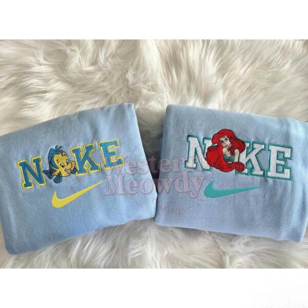 Flounder and Ariel Little Mermaid Couple Sweatshirt