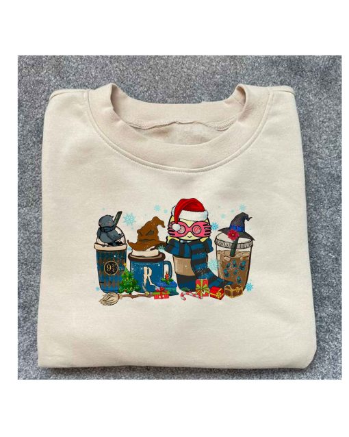 Harry Potter Coffee Cups Merry Christmas Sweatshirt