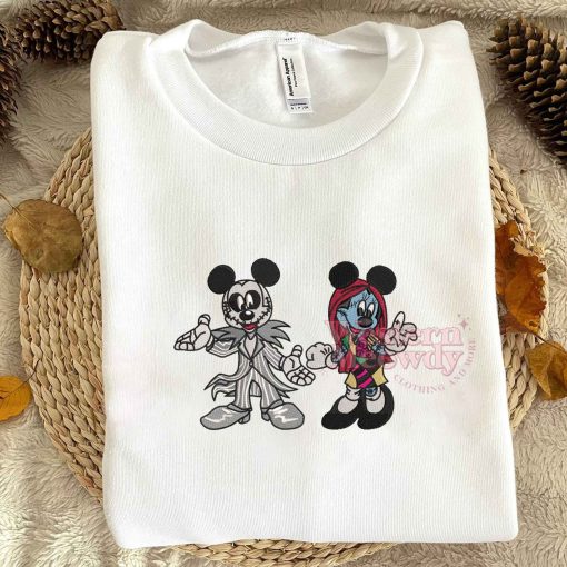 Mickey Minnie Sally Jack Couple Sweatshirt