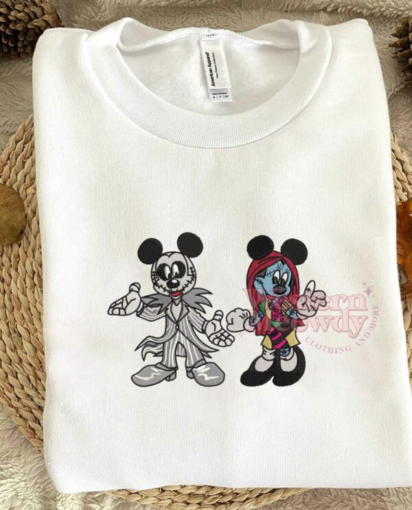 Mickey Minnie Sally Jack Couple Sweatshirt