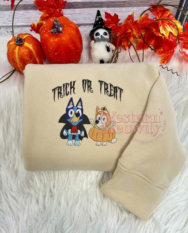Bluey And Bingo Trick Or Treat Halloween Sweatshirt