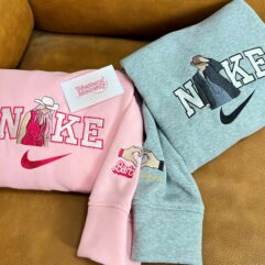 Barbie And Oppenheimer Embroidered Couple Sweatshirt