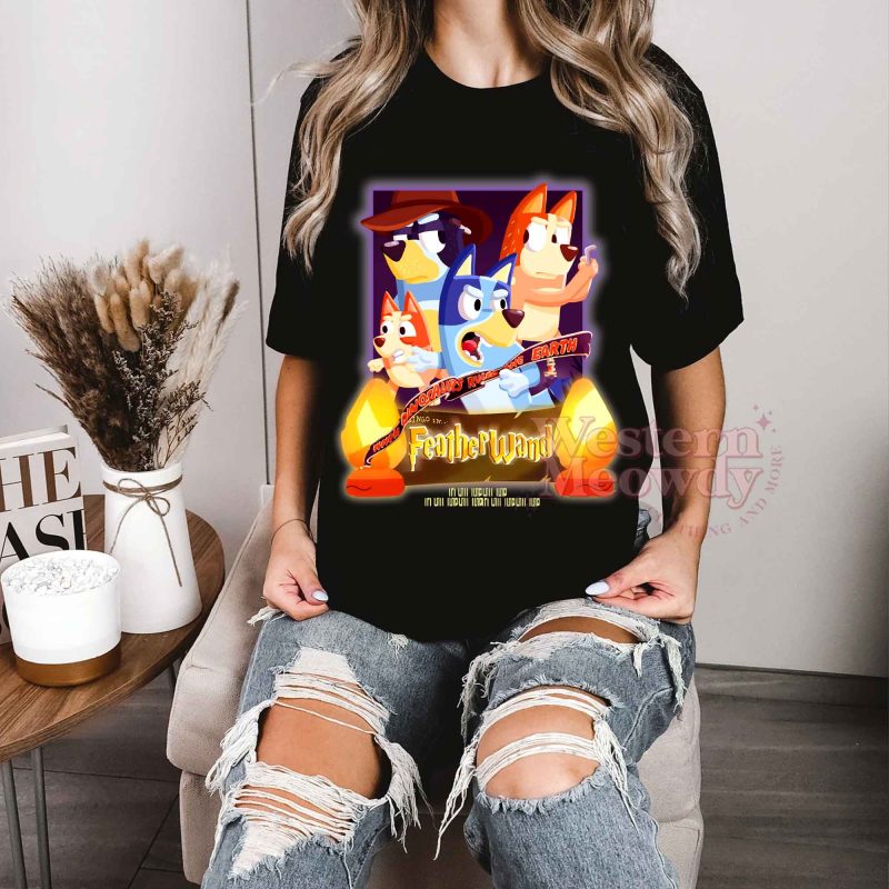 Bluey Feather Wands Shirt Western Meowdy