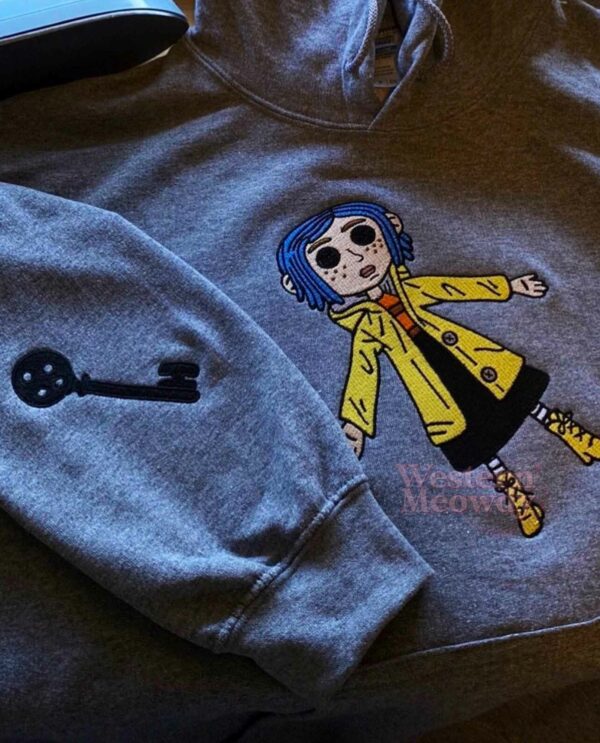 Coraline Button Eyes Embroidered Sweatshirt Coraline Button Eyes Embroidered Sweatshirt