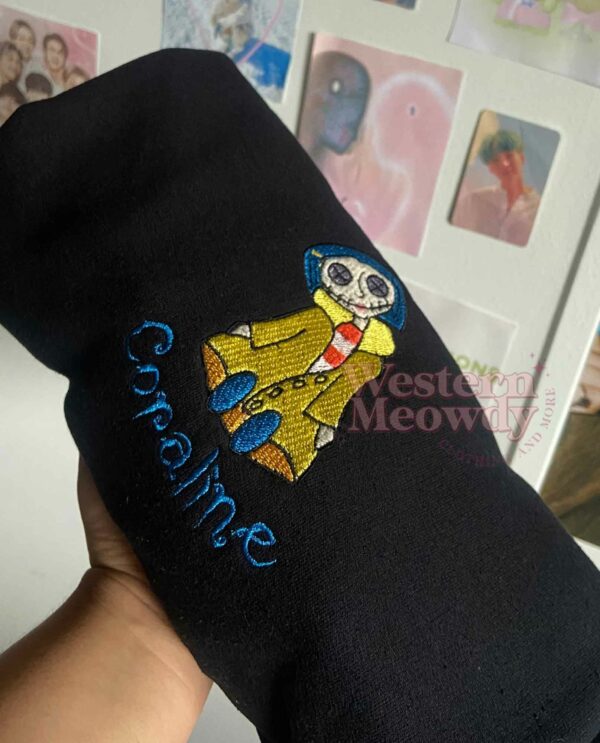 Coraline Ver5 Embroidered Sweatshirt Coraline Ver5 Embroidered Sweatshirt