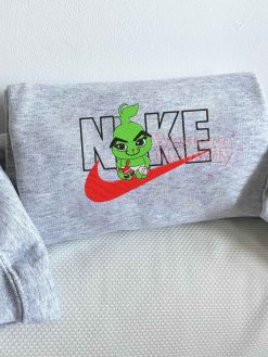 Grinch Embroidered Christmas Sweatshirt