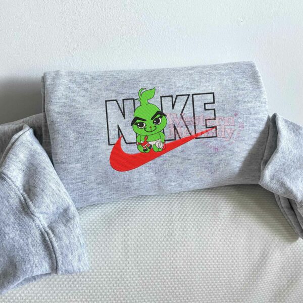 Grinch Embroidered Christmas Sweatshirt