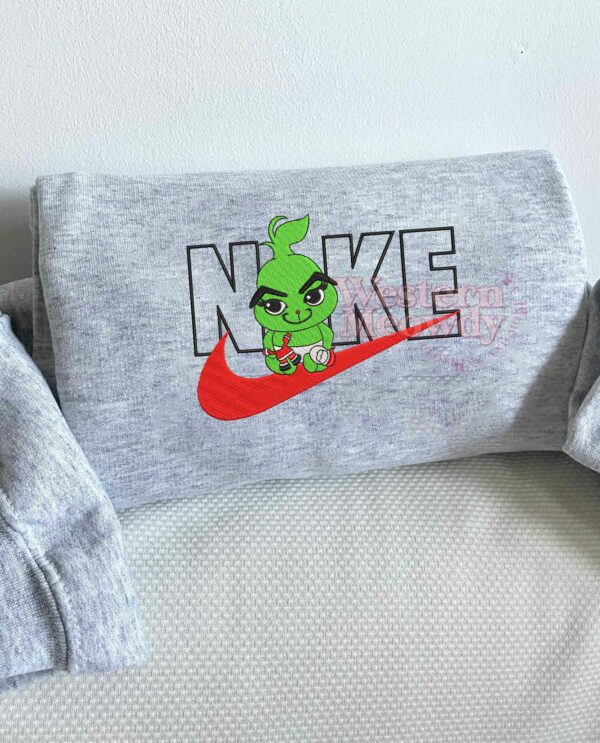 Grinch Embroidered Christmas Sweatshirt