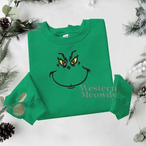 Grinch Face Christmas Sweatshirt