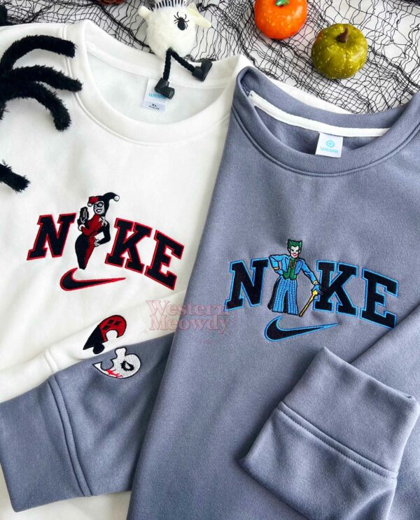 Joker And Harley Quinn Couple Ver3 Embroidered Sweatshirt