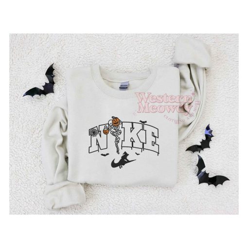 Halloween Skeleton Embroidered Sweatshirt