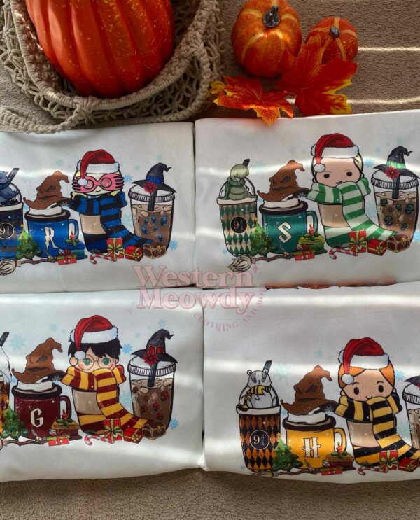 Harry Potter Coffee Cups Merry Christmas Sweatshirt Harry Potter Coffee Cups Merry Christmas Sweatshirt