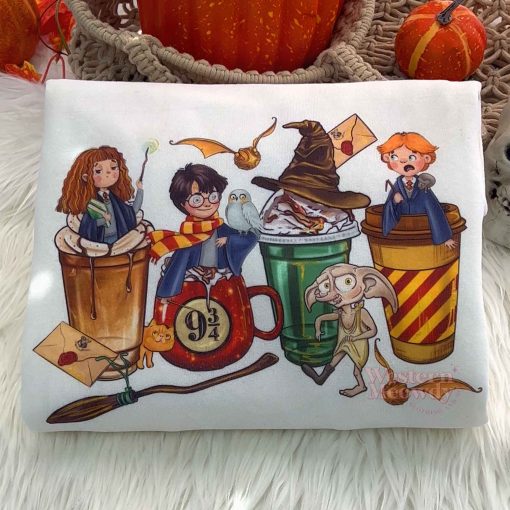 Hogwarts Coffee Cups and Dobby Harry Potter Sweatshirt