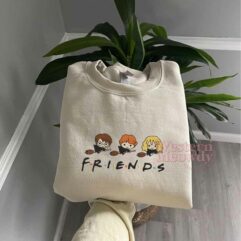Harry Potter Ron Hermione Friends Embroidered Sweatshirt Harry Potter Ron Hermione Friends Embroidered Sweatshirt