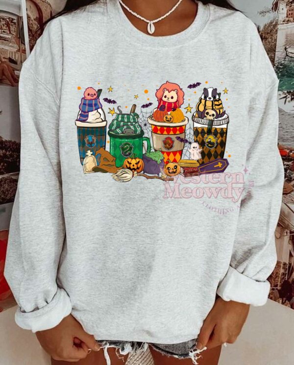 Harry Potter Animals Coffee Cups Halloween Sweatshirt