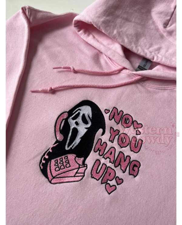 Scream No you hang up Embroidered Halloween Sweatshirt