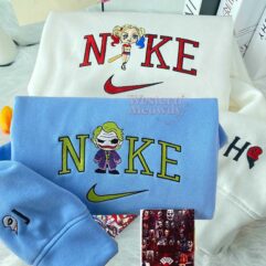 Joker And Harley Quinn Couple Embroidered Sweatshirt