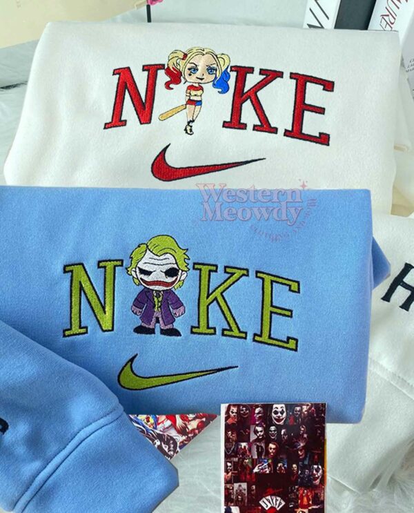 Joker And Harley Quinn Couple Embroidered Sweatshirt