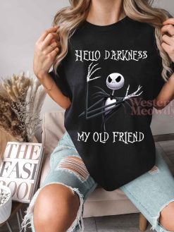 Jack Skeleton Hello Darkness My Old Friend Halloween Shirt