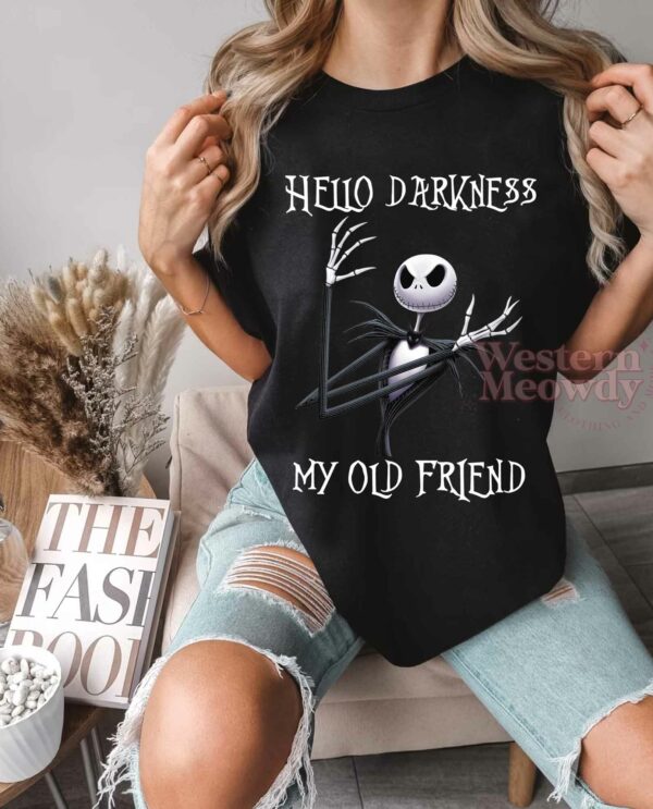 Jack Skeleton Hello Darkness My Old Friend Halloween Shirt
