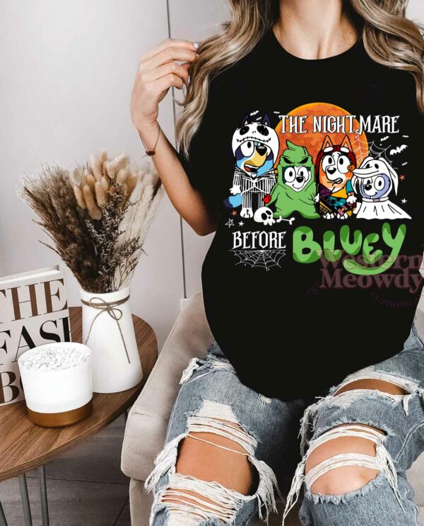 The Nightmare Before Bluey Family Funny Halloween Shirt
