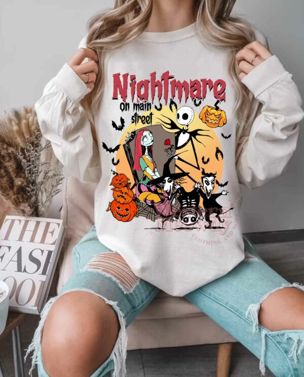 Sally Jack Skeleton Nightmare On Main Street Halloween Shirt