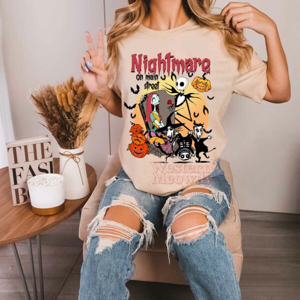 Sally Jack Skeleton Nightmare On Main Street Halloween Shirt