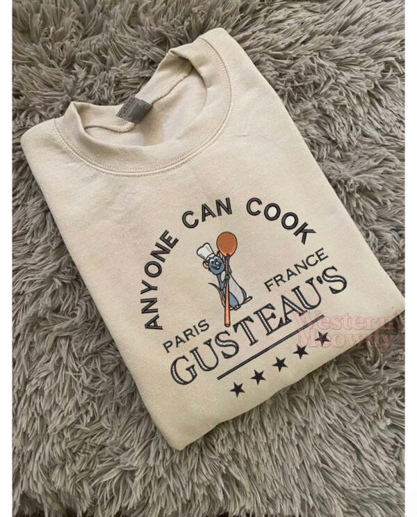 Remy Ratatouille Gusteau’s Anyone can cook Embroidered Sweatshirt