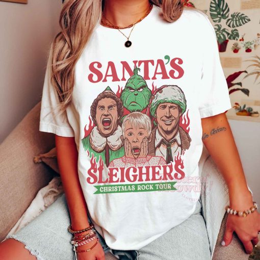 Santa Sleighers Christmas Grinch Elf Home Alone Sweatshirt